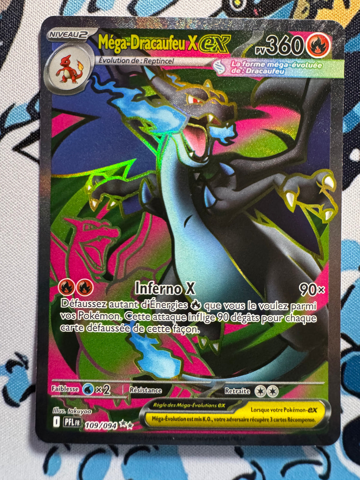 Carte Pokémon Mega Dracaufeu X ex 109/PFL – Flammes Fantasmagoriques – Français