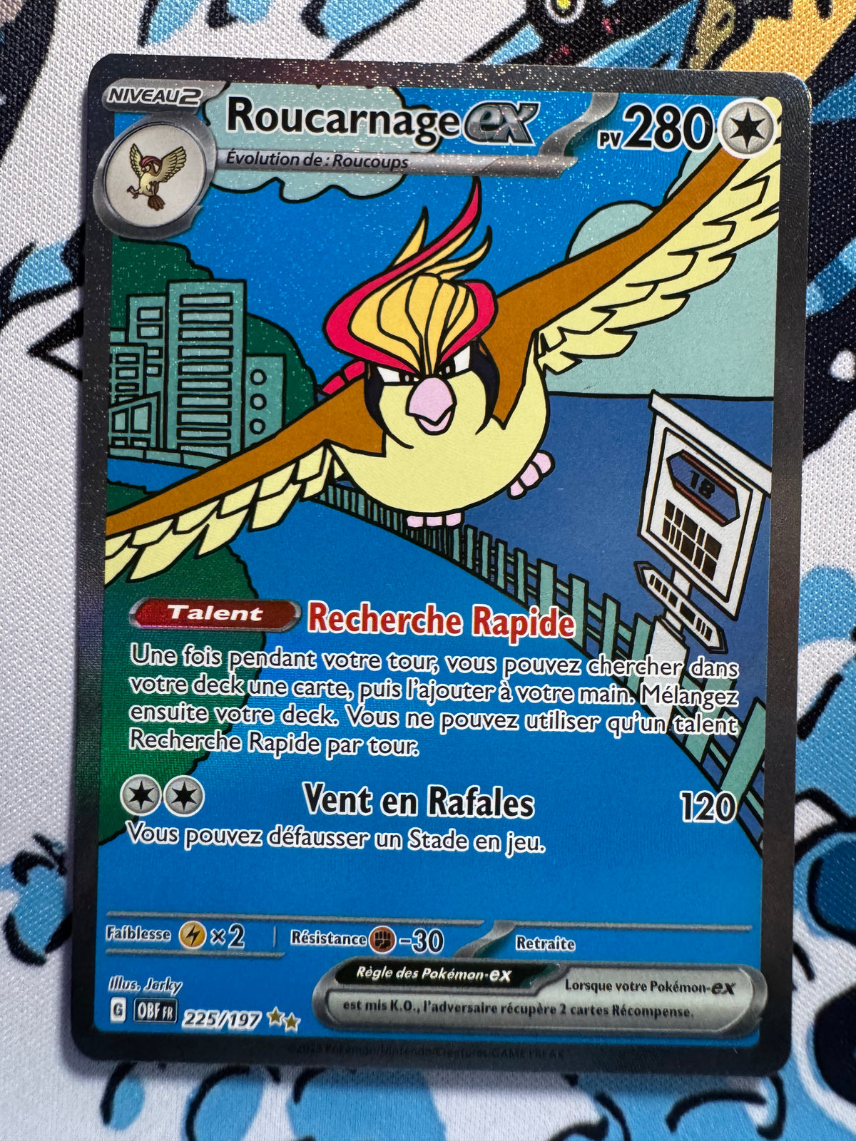 Carte Pokémon Roucarnage ex 225/OBF – Flammes Obsidiennes – Français