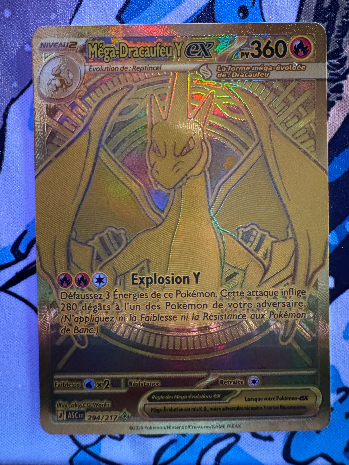 Carte Pokémon Mega Dracaufeu Y ex 294/ASC – Héros Transcendants – Français