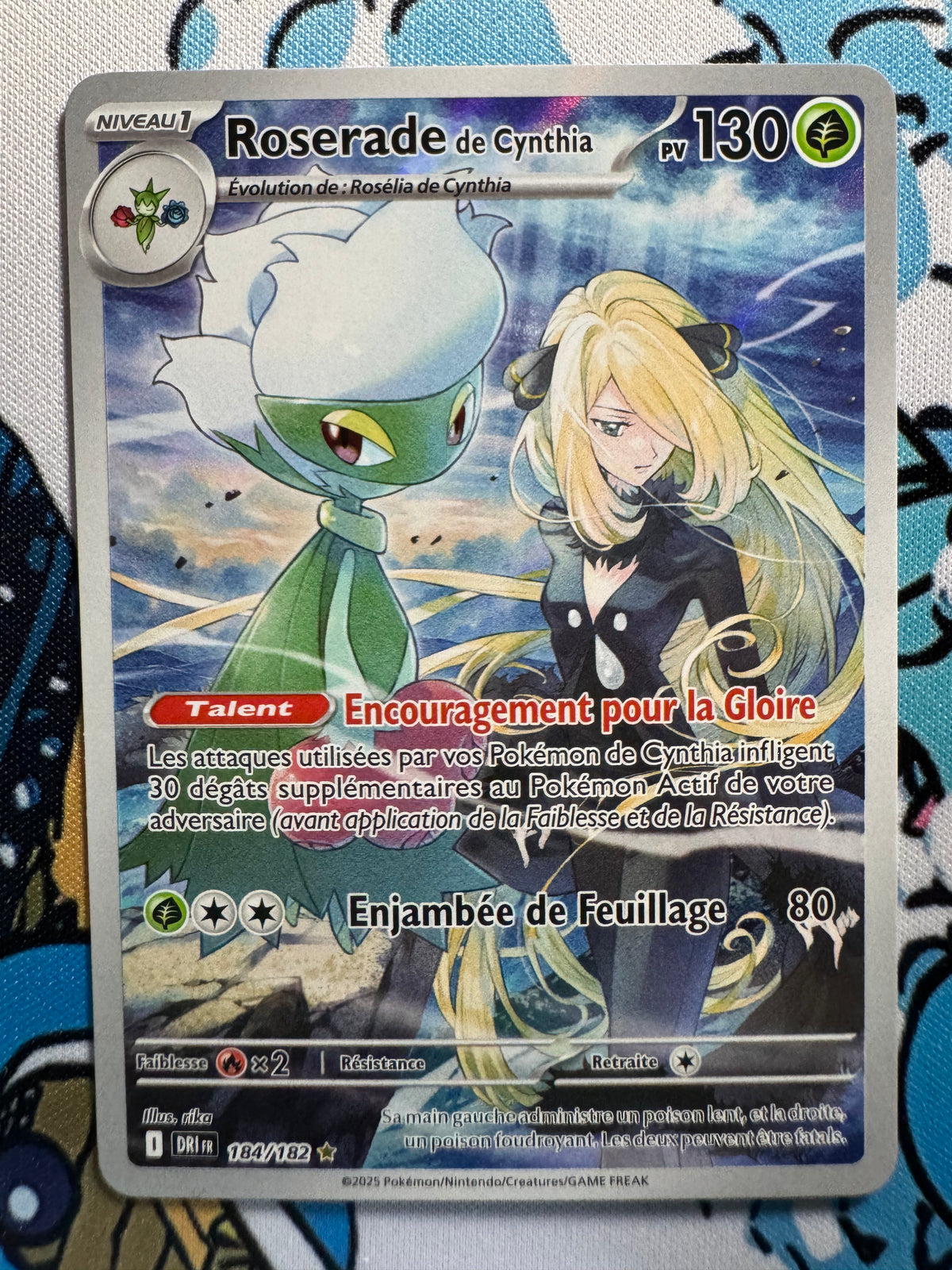 Carte Pokémon Roserade de Cynthia DRI-184 – Rivalités Destinées – Français