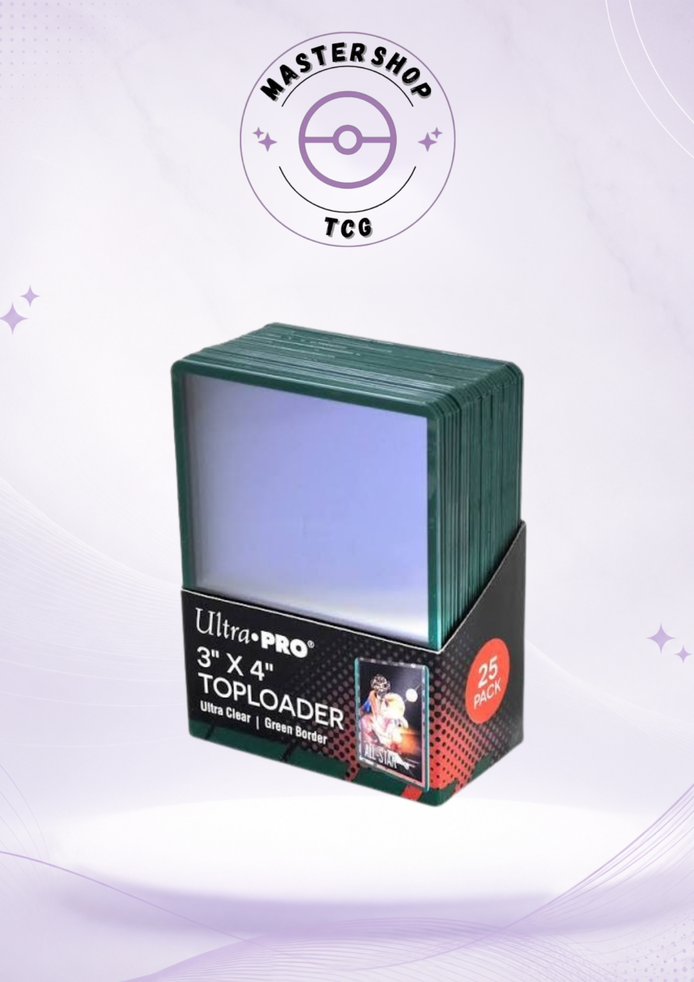 Ultra PRO - 3" x 4" Green Border Toploader - x25