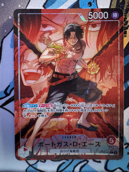 Carte One Piece Portgas.D.Ace OP16-001 V.2 – The Time of Battle (OP16) – Japonais