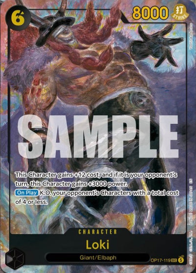 Carte One Piece OP-18 Loki illustré par Yoshitaka Amano OP17-119