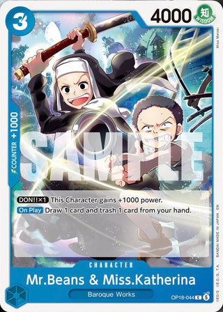 Carte One Piece OP-18 Mr. Beans et Miss Catherina OP18-044