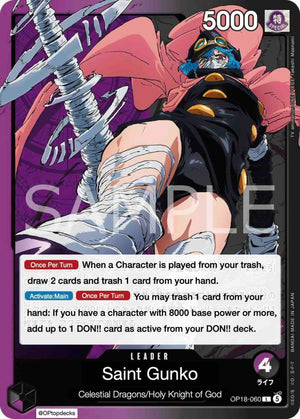Leader Sainte Gunko OP18-060 One Piece Card Game OP-18